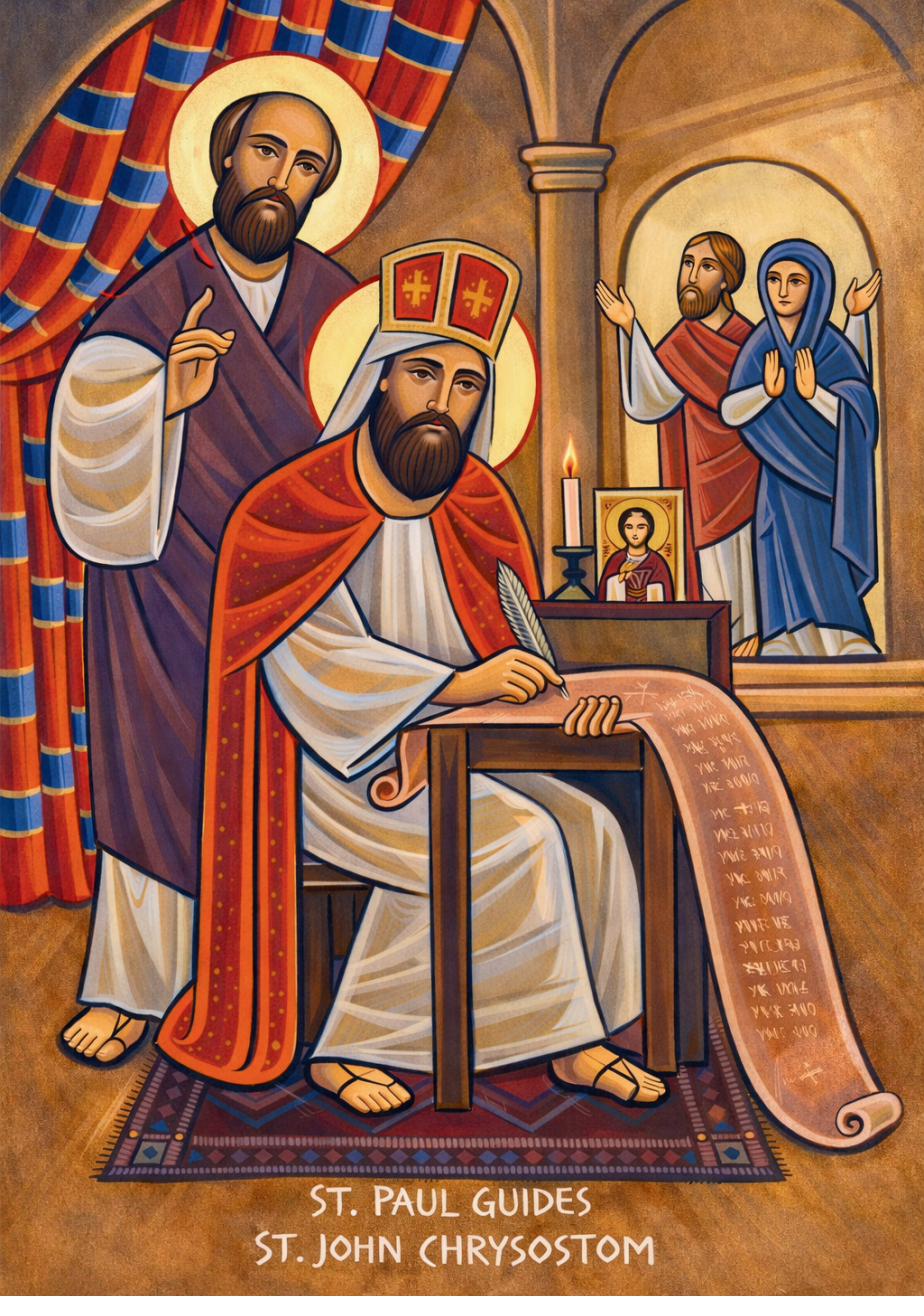 St Paul guides St John Chrysostom